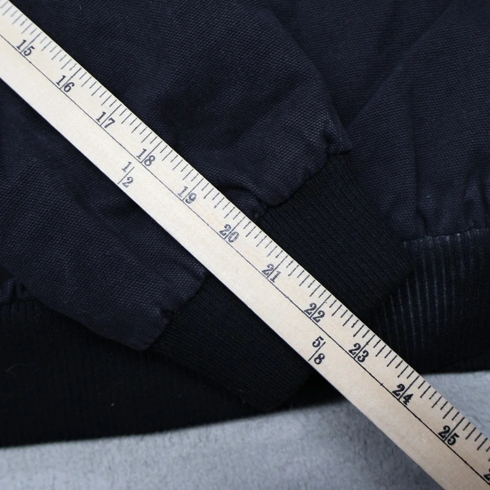 Levis Jacket Men XXL Black Canvas Sherpa Lined Hooded Rugged Work Field Full Zip